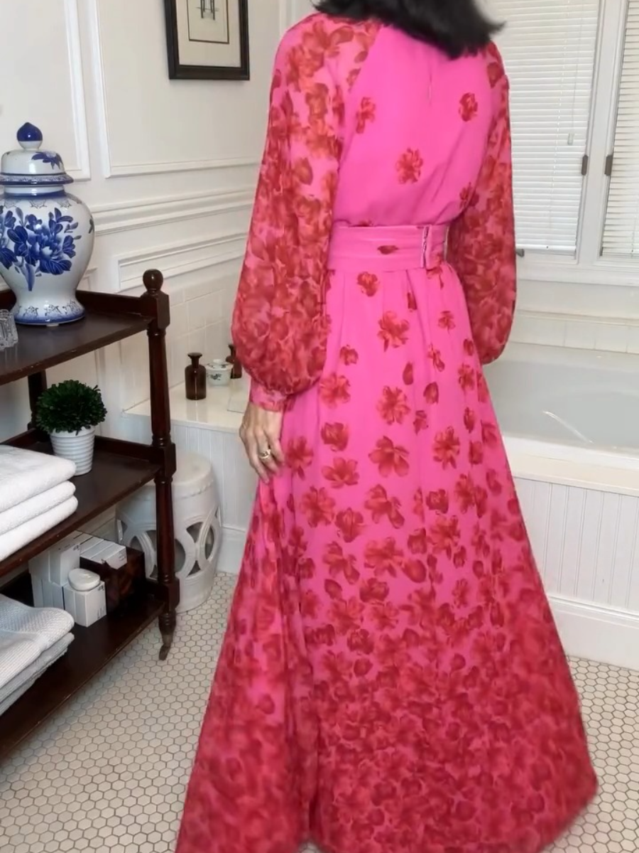 Fashion Flower Pink Gauze Dress