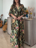 Summer Lily Print Maxi Dress